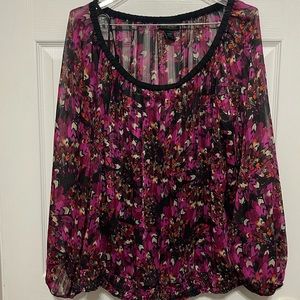 Lane Bryant; size 18/20; shear full sleeve shear blouse with black camisole